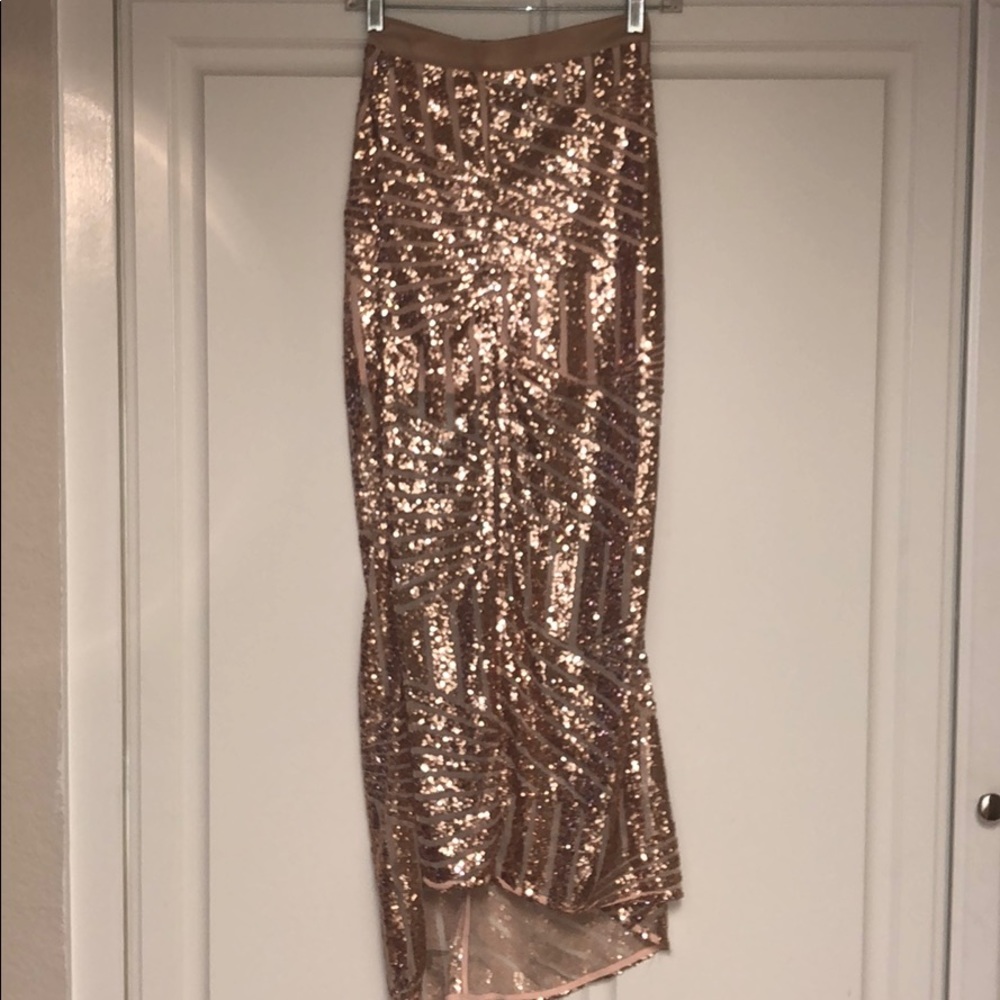 Rose gold sequins skirt